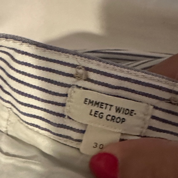 Madewell Striped Wide Leg Emmett crop size 30 in Black and White - Picture 6 of 6